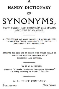 A Handy Dictionary of Synonyms - 10309491